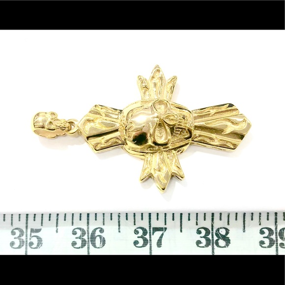 Stainless Steel BIKER PUNK SKULL CROSS NECKLACE - Picture 8 of 8